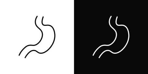 Obraz premium Stomach icon in black. flat graphic vector icon