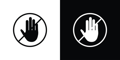 Obraz premium Stop signs in black. flat graphic vector icon