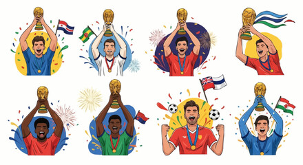 football players carrying the champion's cup