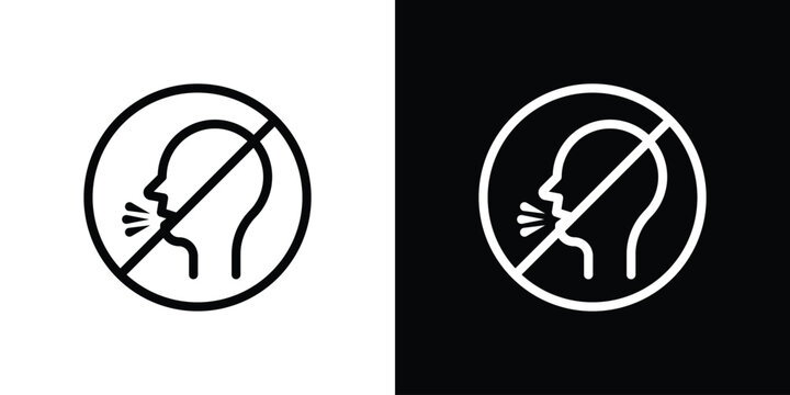 Stop talking signs in black. flat graphic vector icon