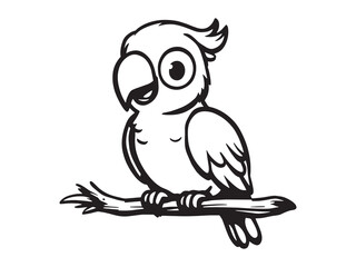 Parrot line art illustration