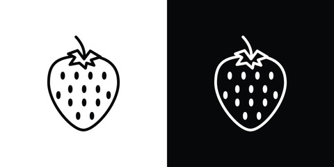 Fototapeta premium Strawberry icon in black. flat graphic vector icon