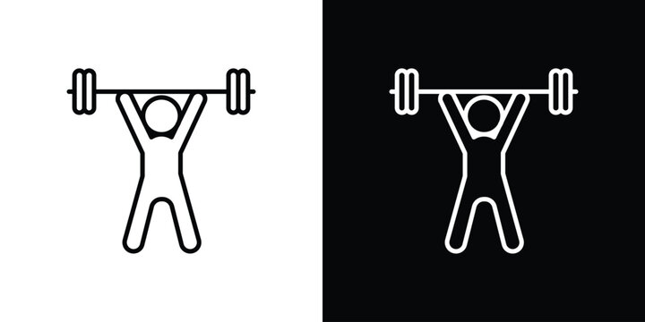 Strength training icon in black. flat graphic vector icon