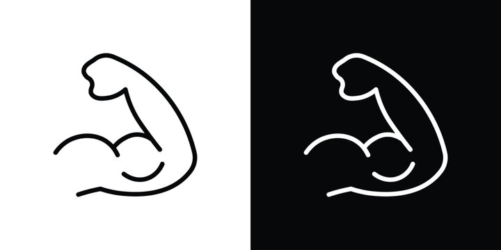 Strong hand icon in black. flat graphic vector icon