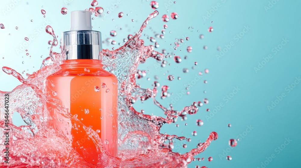 Poster a striking orange bottle emerges from a dynamic splash of water, creating a captivating visual that 