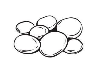 Stylized pastel pebbles outline