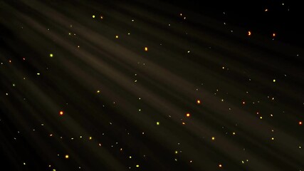 Futuristic glittering fly movement flickering loop in space on black background. Gold particles abstract background with golden shining stars dust bokeh glitter awards dust. - Powered by Adobe