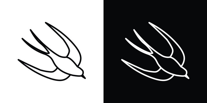 Swallow icon in black. flat graphic vector icon