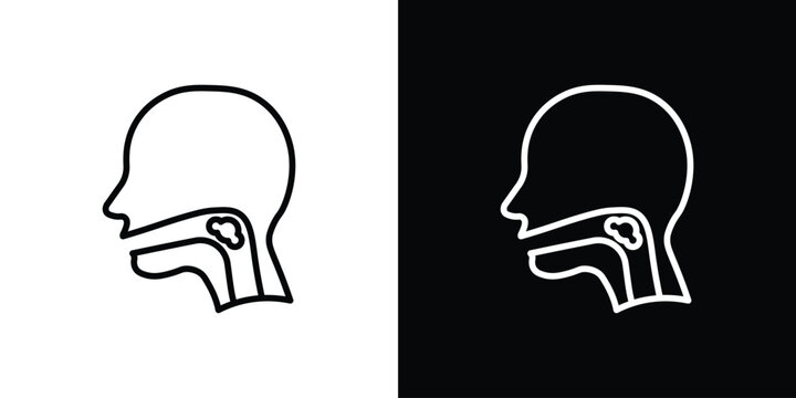 Swallowing reflex icon in black. flat graphic vector icon