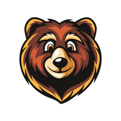 Cute Bear Logo: This captivating logo showcases a friendly and charming bear illustration, radiating a warm and welcoming atmosphere, ideal for branding and design purposes.