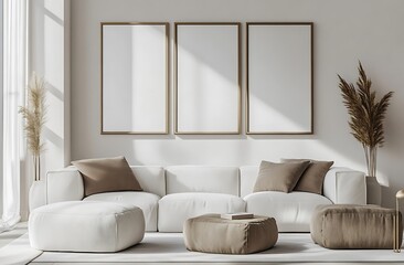 Modern Living Room Mockup Minimalist Frame Design