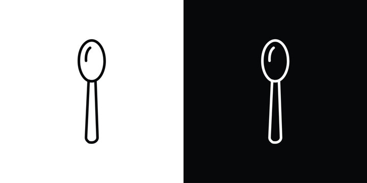 Tablespoon icon in black. flat graphic vector icon