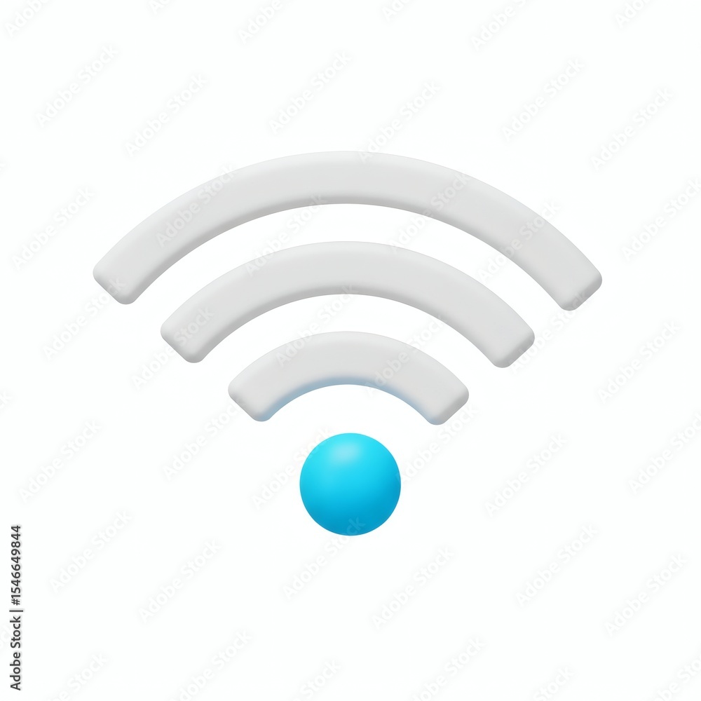 Aufkleber modern 3d wifi symbol design wireless network connection technology internet access broadband signal