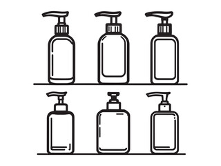 Cosmetic pump bottle illustration