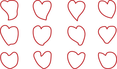 Hearts Shapes Icons,  Vector illustration. 
