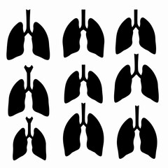 Lung organ symbol silhouette health medicine concept