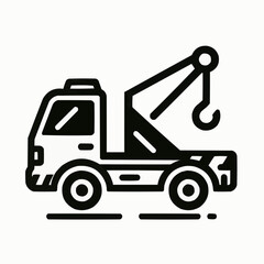 Naklejka premium Tow truck with a crane hook designed in a clean and modern graphic style