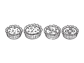 French quiche line drawing