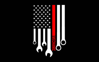 Mechanic Engineer Mechanist Garage American Flag t-shirt quotes svg design