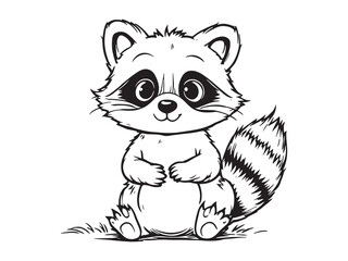 Simple Raccoon Vector Sketch