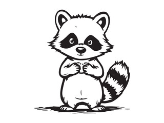 Raccoon Graphic Line Art Design