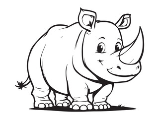 Rhinoceros Line Art Illustration