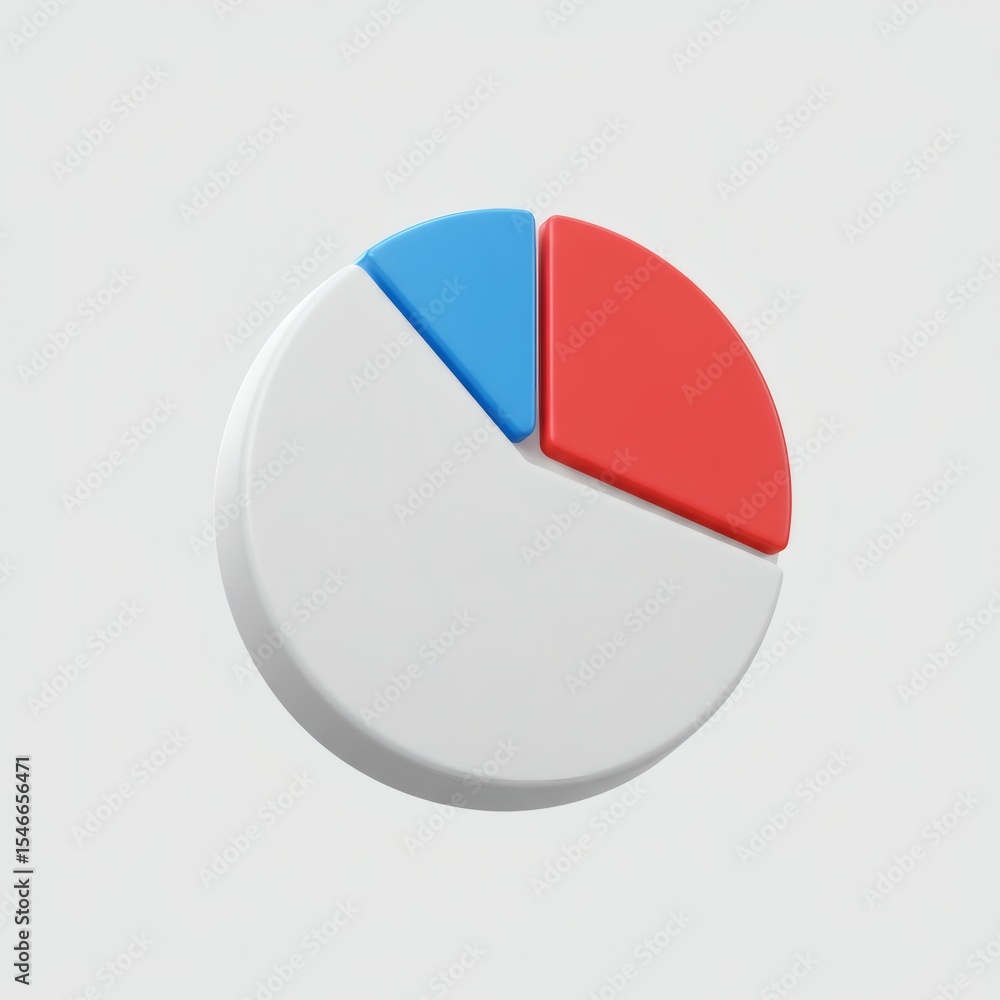 Poster modern three-dimensional pie chart showcasing data analysis business presentation infographic design