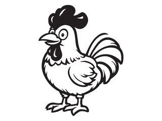 Fototapeta premium Rooster Line Art Collection