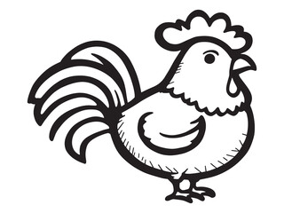 Simple Rooster Black Illustration