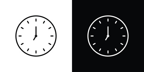 Time icon in black. flat graphic vector icon