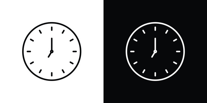 Time icon in black. flat graphic vector icon