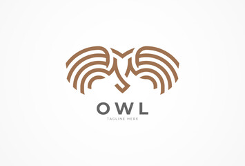 Owl Logo, modern Owl Logo with line art style, flat design logo template design, vector illustration