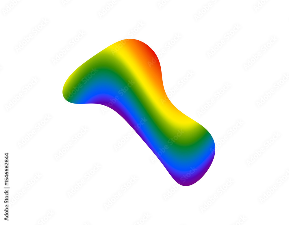 Poster abstract organic blob with colorful curved flow and dynamic freeform shape. smooth gradient pattern