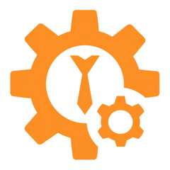 business man with gear A gear symbolizing productivity and strategy.