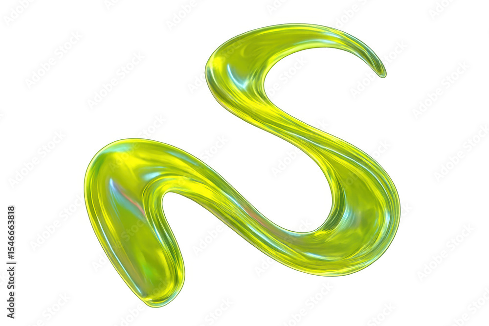 Poster glossy, undulating abstract shape glowing with transparency, lending contemporary visual energy for 