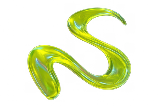 Glossy, undulating abstract shape glowing with transparency, lending contemporary visual energy for graphic design compositions