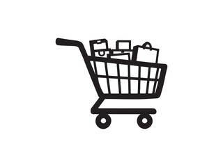 Shopping Cart Minimal Drawing