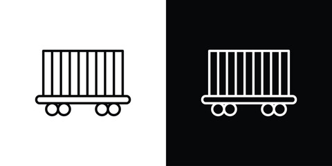 Train cargo icon in black. flat graphic vector icon