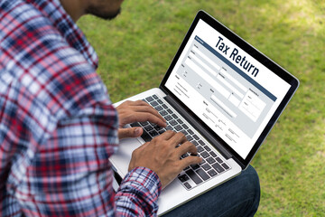 Online tax return form for submitting individual income tax return form snugly on the internet...
