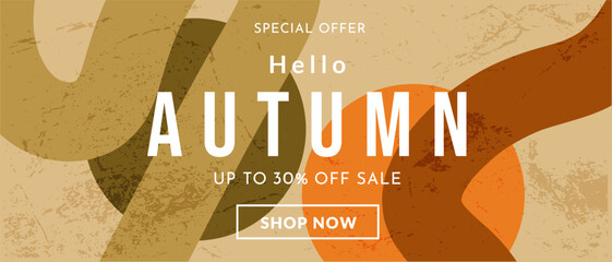 Vintage autumn gradient patterns in 80s–90s retro style. Abstract geometric background for ads, social media, covers, and promotions. Vector illustration with sale label 30%.