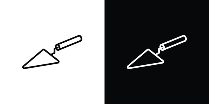 Trowel icon in black. flat graphic vector icon