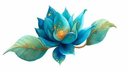 Obraz premium Watercolor Illustration of Arka Flower (Calotropis gigantea) – Sacred Purple and White Petals with Green Buds on White Background