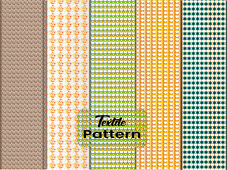 Textile Pattern designs with various shapes like round, triangular etc. and customizable colors like off-white, green, sky blue, pink, orange, blue etc.