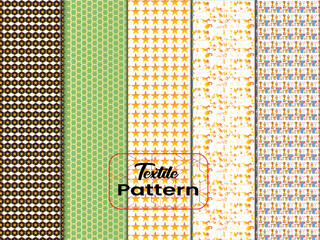 Textile Pattern designs with various shapes like round, triangular etc. and customizable colors like off-white, green, sky blue, pink, orange, blue etc.