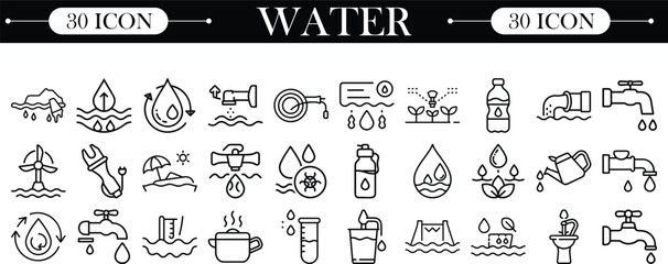vector water icon set of design elements