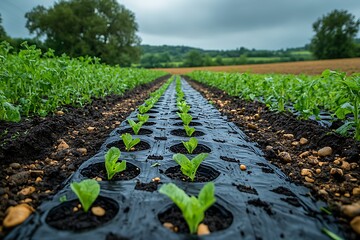 Rural Farming Scene With Leafy Greens high resolution picture