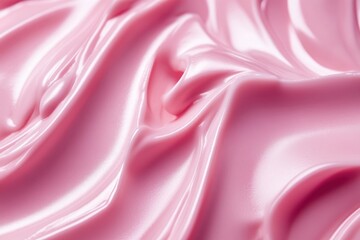 Obraz premium Pink cream texture. Skincare smeared lotion full frame, moisturizer, creamy cosmetic background. Textured smears of beauty product for procedures. Trendy smooth cream spread. Health, wellness concept.