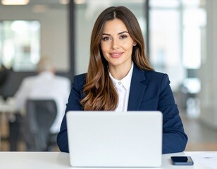 businesswoman working on laptop