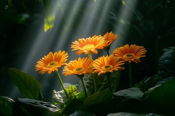 Flowers in radiant sunlight