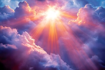 Radiant celestial light beams